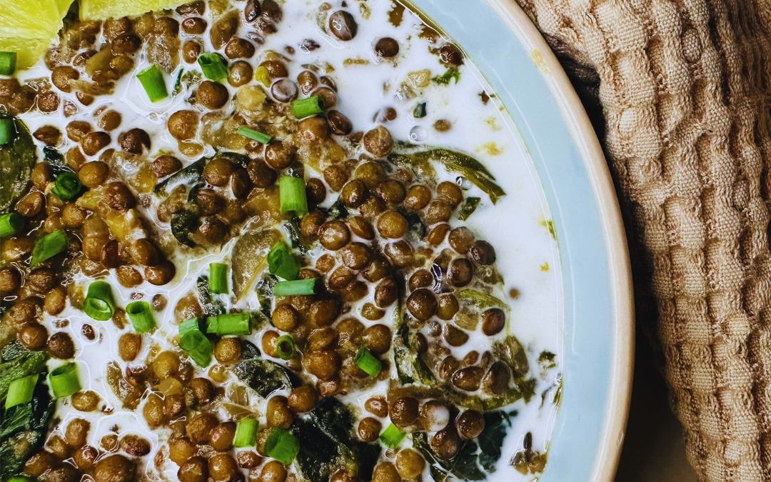 Curry de lentilles et épinards